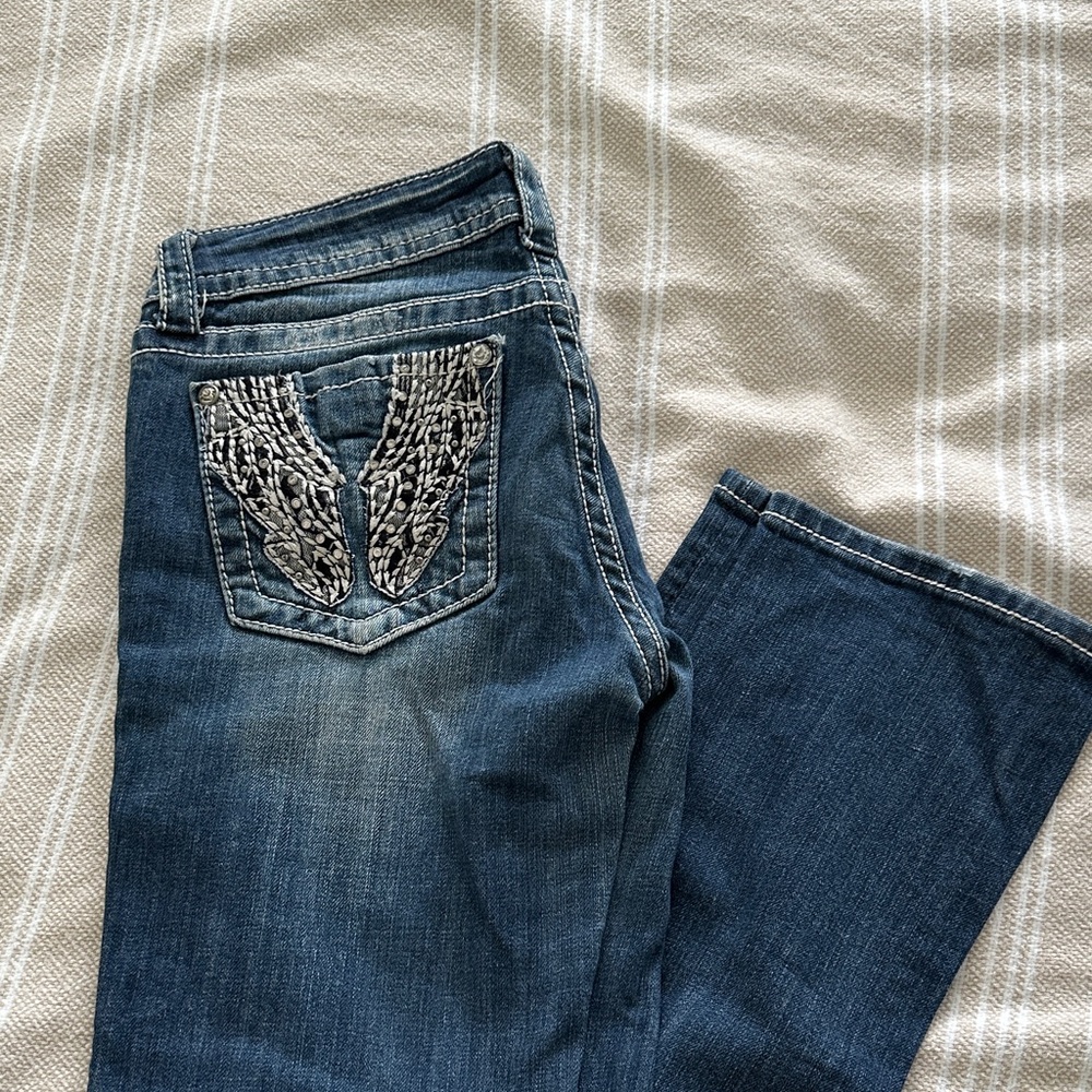 Miss me straight Women's Embroidered Pocket Jeans